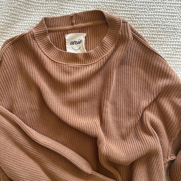 aerie Sweaters - aerie Women's Dusty Mauve Crewneck Sweater